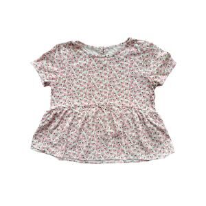 Copper Key Floral Peplum Top Size 8
